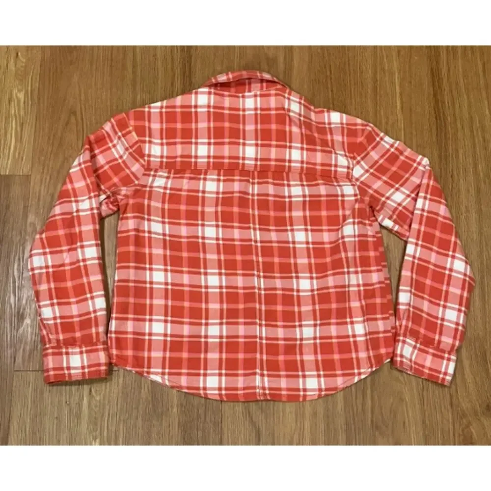 Cat&Jack Girls' Flannel Long Sleeve Plaid Woven Top Shirt L